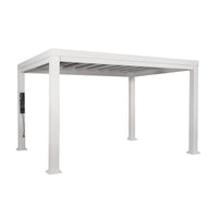 Outdoor Steel Pergola Kit Built for Year-Round Durability, 14' X 10' Coverage, Shade Sail Canopy, Powerport