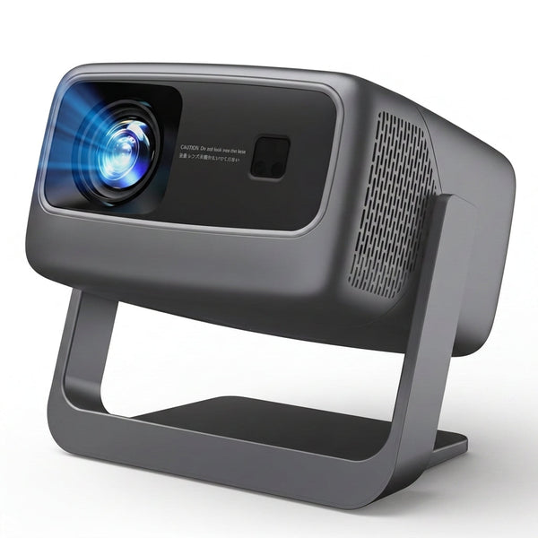 [3500 ANSI/ Official Apps/65W Audio] Outdoor 4K Projector with Wifi and Bluetooth, Auto Focus, Auto Keystone Smart Projector Support Doiby Audio, 2026 Upgrade GO2 Short Throw Projector with 360°Stand — Studio Shot