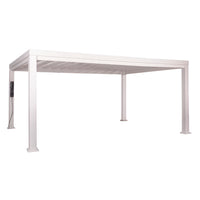 Outdoor Steel Pergola Kit Built for Year-Round Durability, 14' X 10' Coverage, Shade Sail Canopy, Powerport