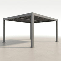 Louvered Pergola, Outdoor Pergola with Adjustable Louvered Roof, Reinforced Aluminum Frame, Integrated Drainage System, Hardtop Gazebo for Patio — Studio Shot