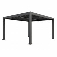 Outdoor Pergola Built for All-Weather Use, Adjustable Louvered Roof, Reinforced Aluminum Frame, Integrated Drainage