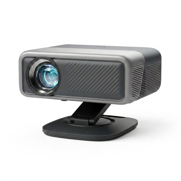 【Now with Netflix & 4500 Ansi】Smart 4K Projector with Wifi and Bluetooth, Auto Focus & Keystone Portable Outdoor Projector,  Home Theater Proyector with Adjustable Stand(Grey) — Studio Shot