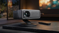 【Now with Netflix & 4500 Ansi】Smart 4K Projector with Wifi and Bluetooth, Auto Focus & Keystone Portable Outdoor Projector,  Home Theater Proyector with Adjustable Stand(Grey) — Lifestyle