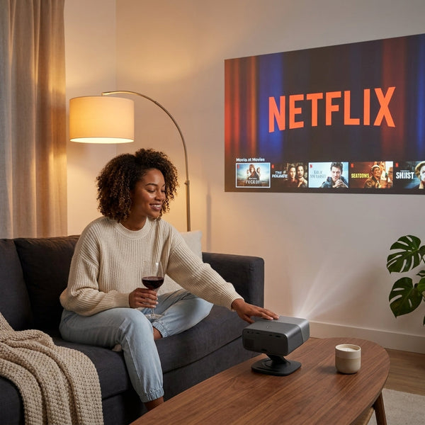 Smart 4K Projector Designed for Home Entertainment, WiFi and Bluetooth, Auto Focus, 4500 ANSI Lumens