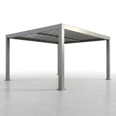 Outdoor Pergola Built for All-Weather Use, Adjustable Louvered Roof, Reinforced Aluminum Frame, Integrated Drainage