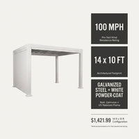 Windham 14' X 10' Modern Galvanized Steel Outdoor Patio Pergola Kit with Shade Sail Canopy and Powerport — Results & Stats
